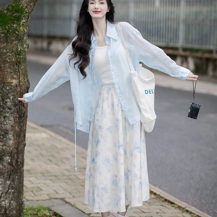 法式碎花连衣裙实拍